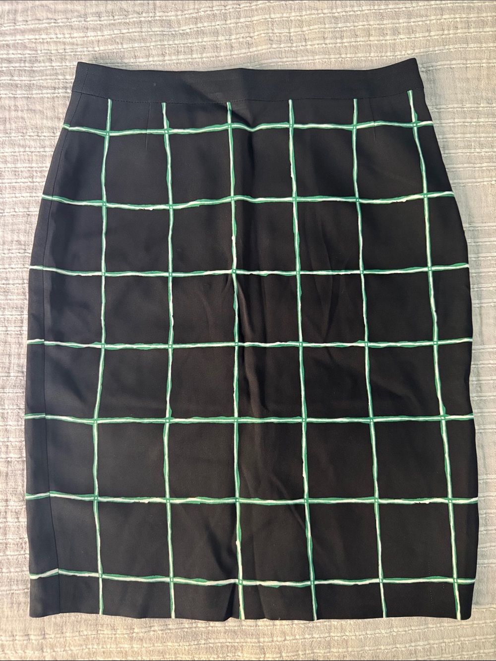 Boss Black Pencil Skirt with Mint Green Windowpane